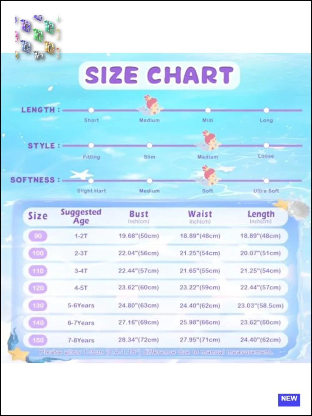 Toddler Mermaid Princess Dress Halloween Cosplay Costume Cotton